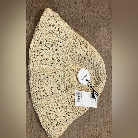 NWT Forever 21 Natural Straw Bucket Hat - Picture 5 of 7